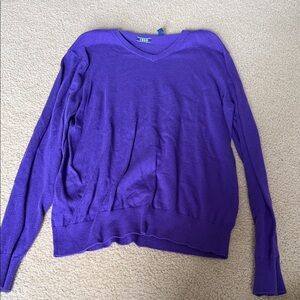 J. Crew V-Neck Sweater in Bold Purple